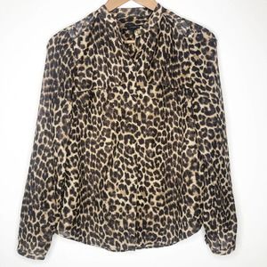Ann Taylor Leopard Button Up Shirt